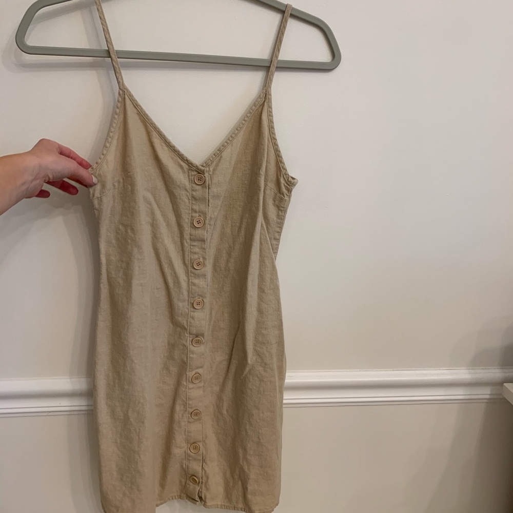 Linen button down dress